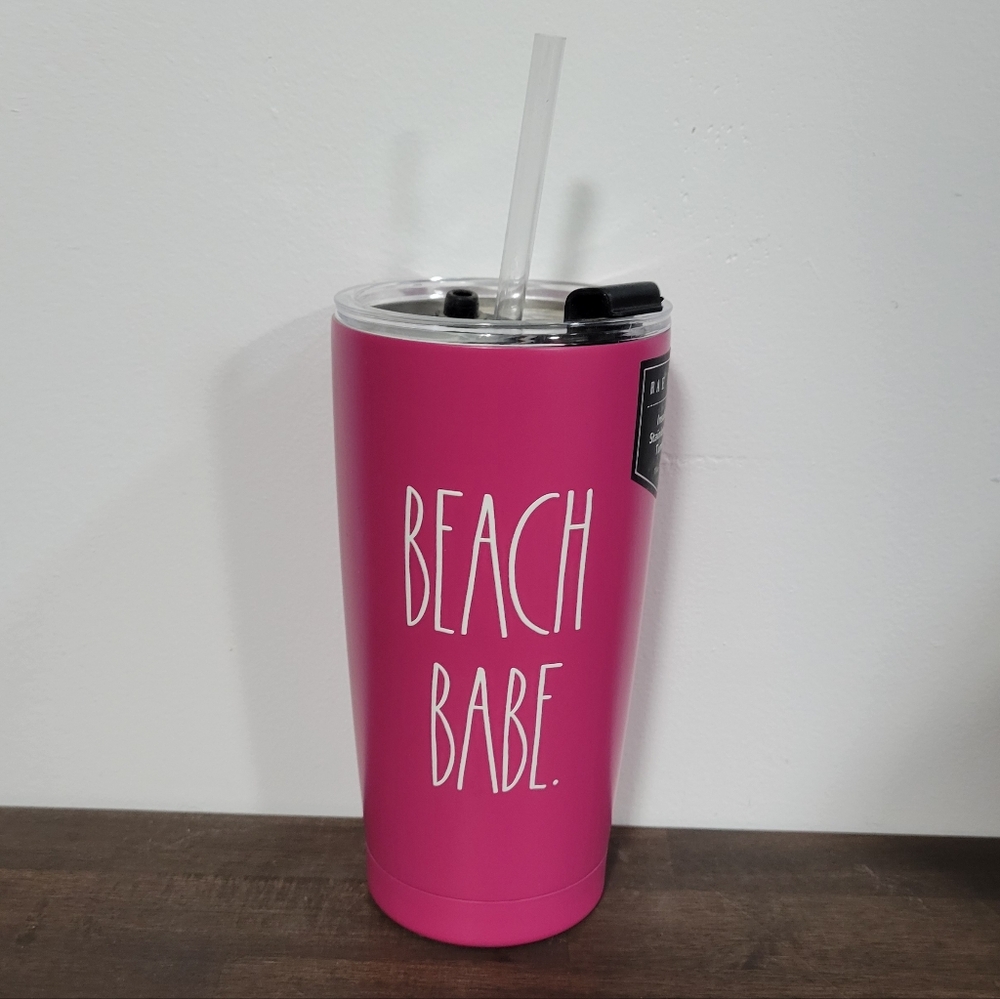 Rae Dunn Beach Babe Insulated Travel Mug With Straw